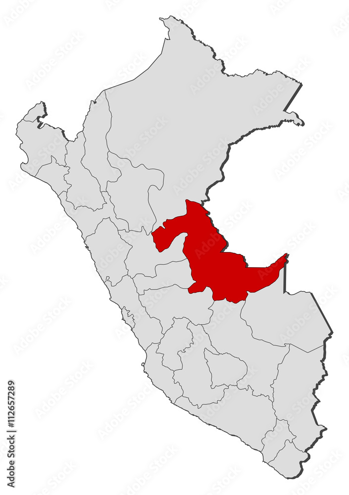 Fototapeta premium Map - Peru, Ucayali