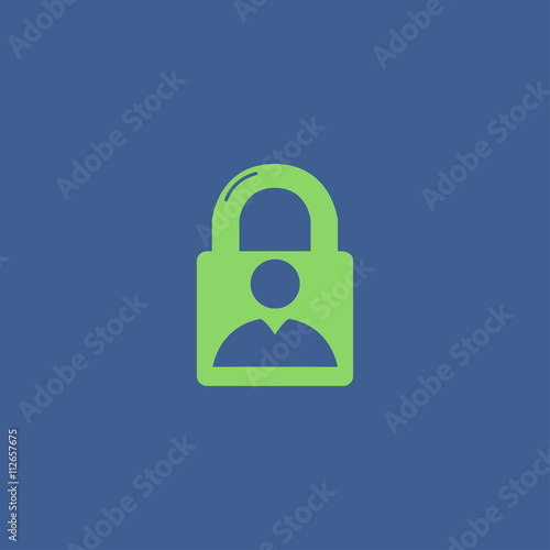 lock icon. Flat design style.