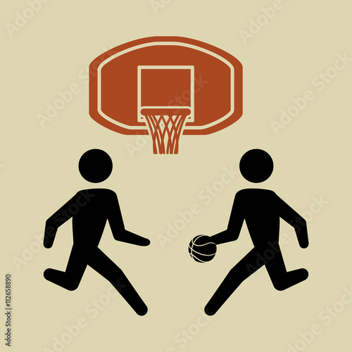 Basketballl design. sport icon. White background , vector photo