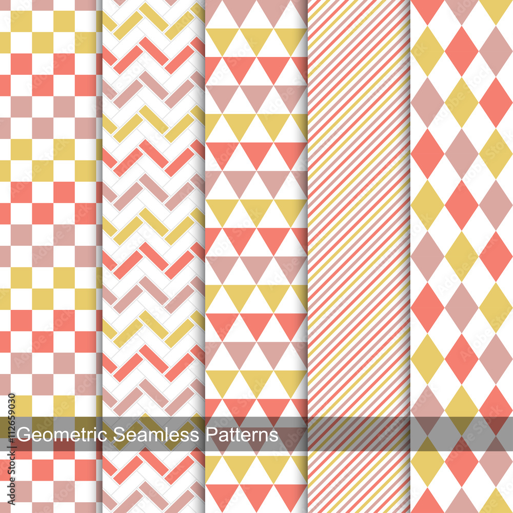 Geometric patterns - seamless vector collection. Geometric patterns - seamless vector collection.
