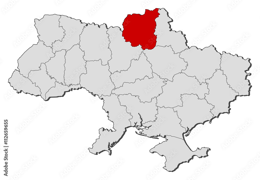 Obraz premium Map - Ukraine, Chernihiv
