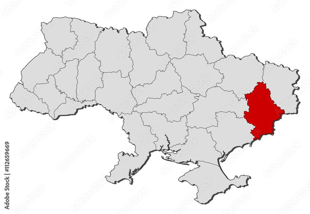 Obraz premium Map - Ukraine, Donetsk