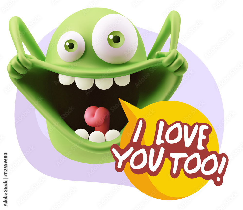 3d Illustration Laughing Character Emoji Expression saying I Lov 3d Illustration Laughing Character Emoji Expression saying I Lov