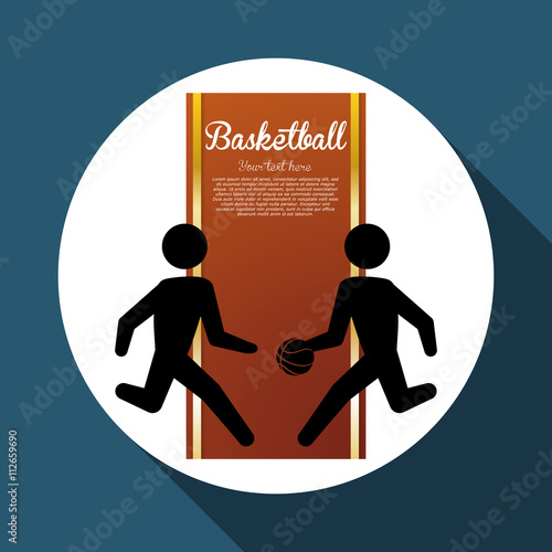 Basketballl design. sport icon. White background , vector photo