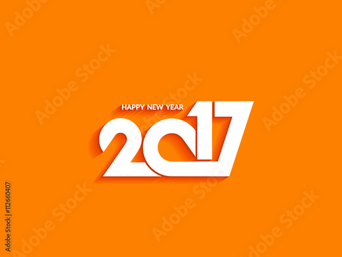 Beautiful text design of happy new year 2017 on bright background