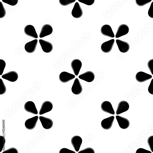 Black flower geometric seamless pattern