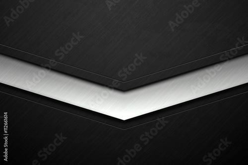 Dark brushed metal background with grunge texture. Vector scratched surface and stainless steel line. Heavy industrial design.