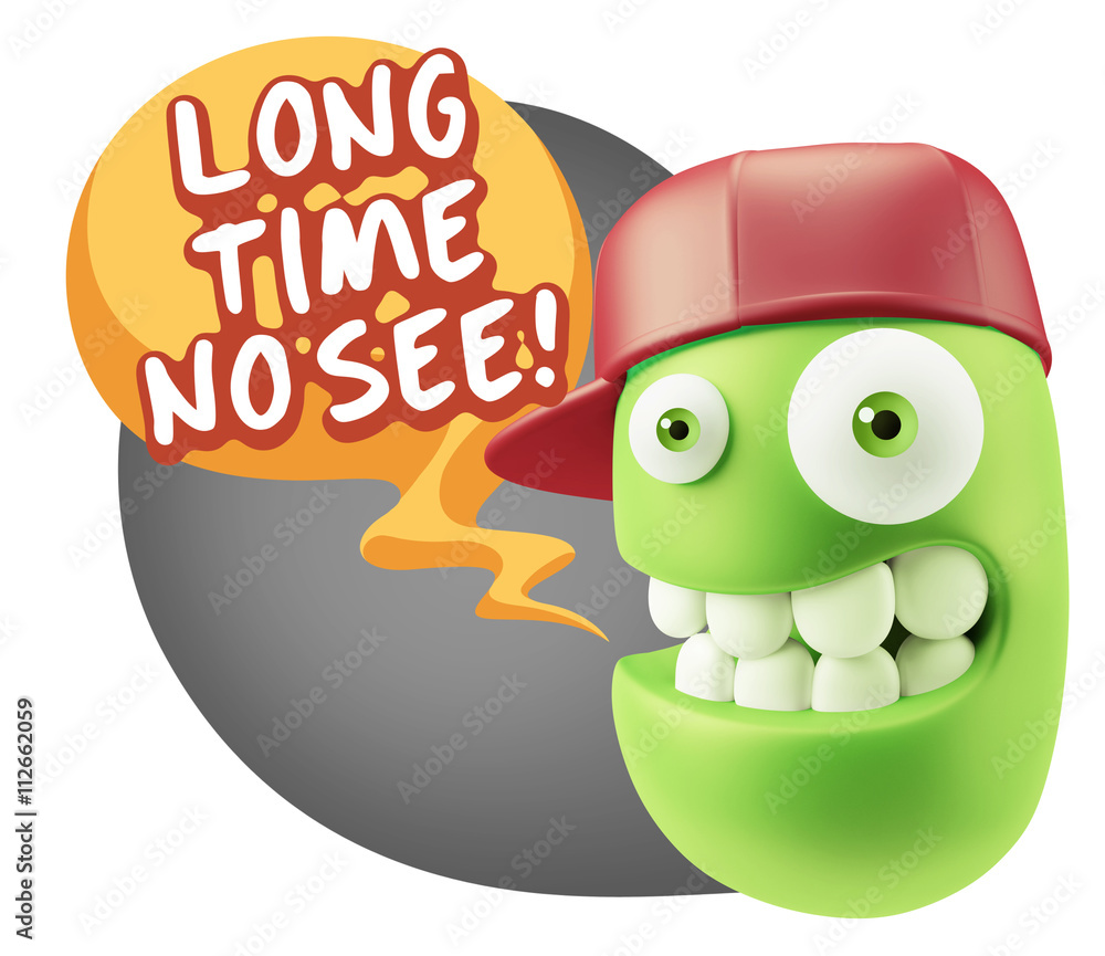 Obraz premium 3d Illustration Laughing Character Emoji Expression saying Long