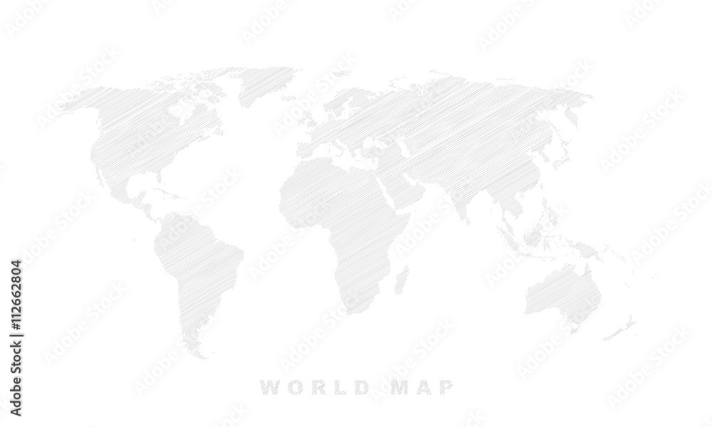 Shaded world map. Vector illustration.