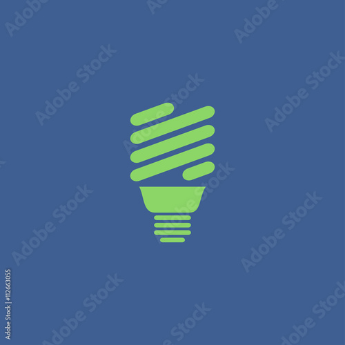 Vector energy saving fluorescent light bulb icon