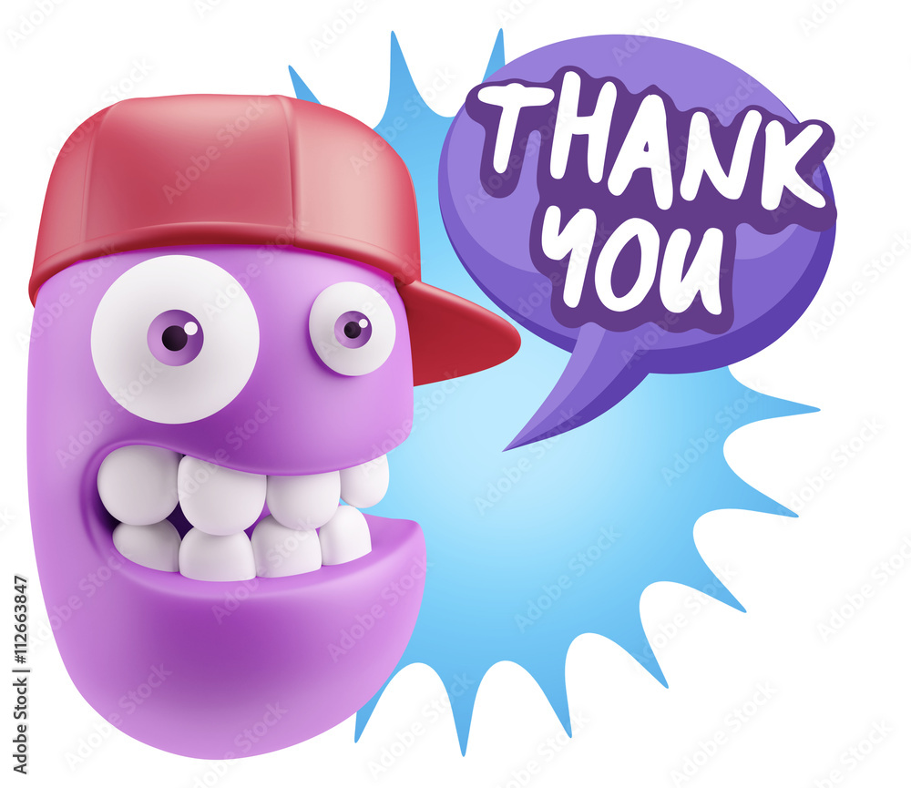 3d Illustration Laughing Character Emoji Expression saying Thank 3d Illustration Laughing Character Emoji Expression saying Thank