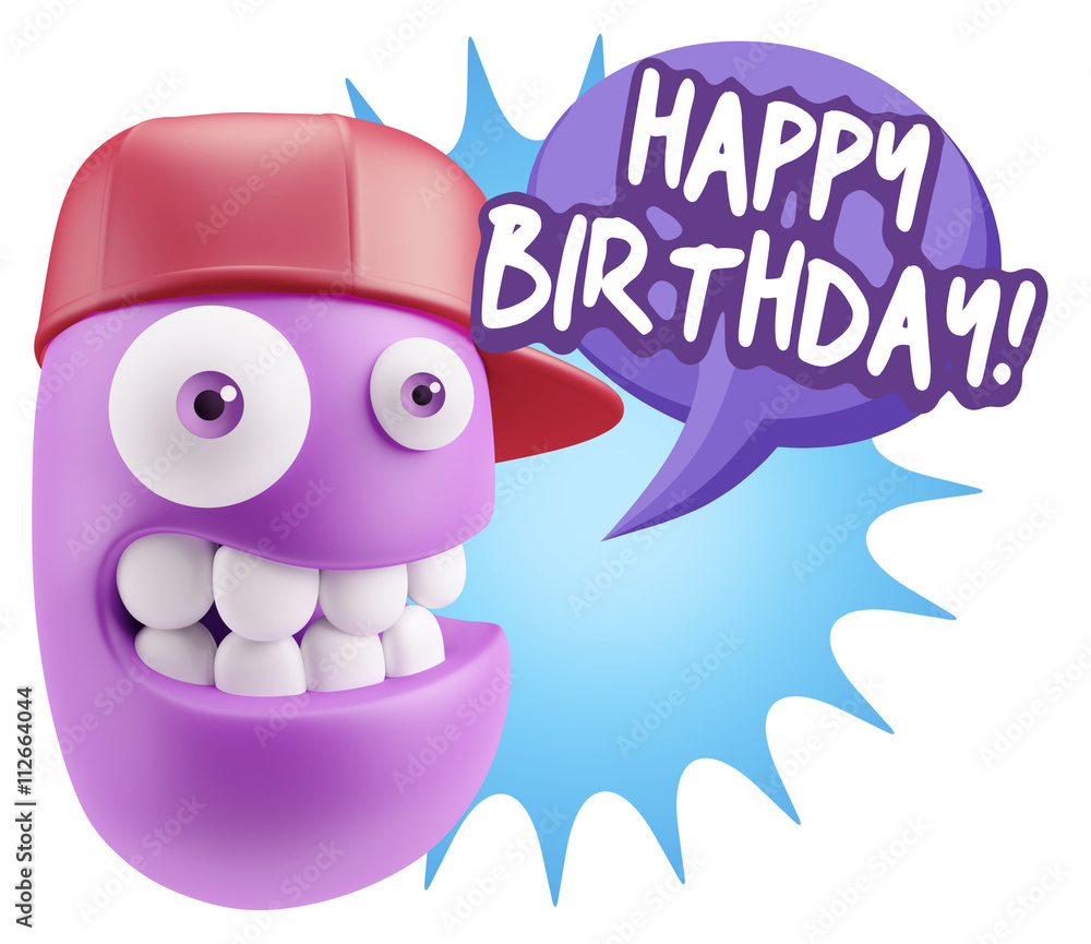 3d Rendering Smile Character Emoticon Expression saying Happy Bi 3d Rendering Smile Character Emoticon Expression saying Happy Bi