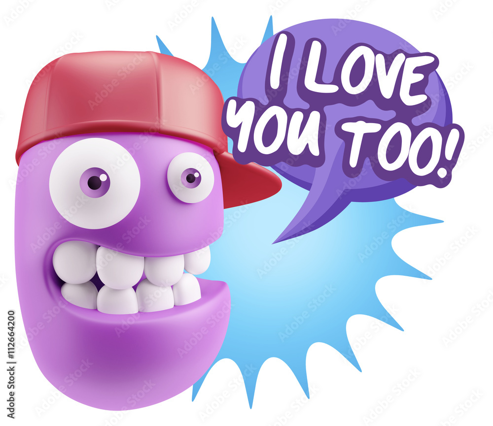 3d Illustration Laughing Character Emoji Expression saying I Lov 3d Illustration Laughing Character Emoji Expression saying I Lov