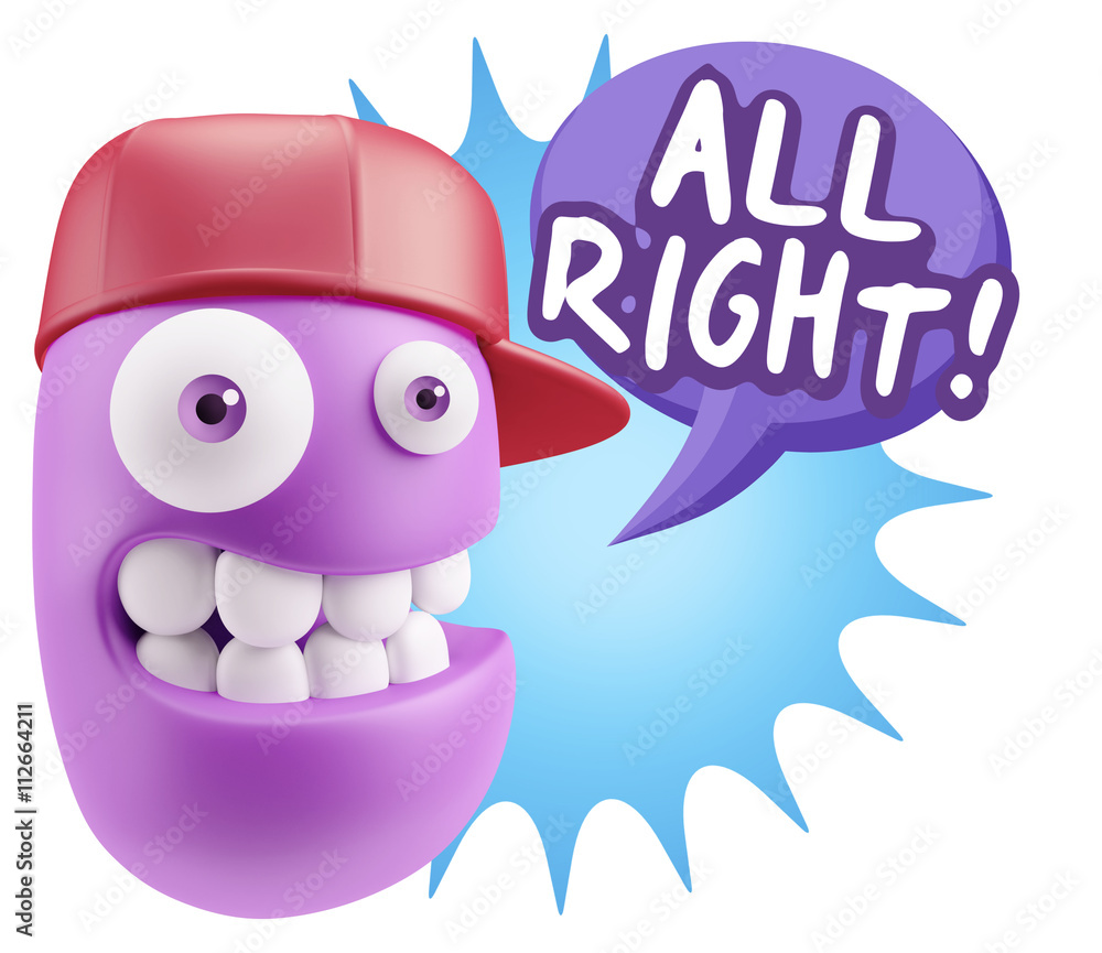 3d Rendering Smile Character Emoticon Expression saying All Righ 3d Rendering Smile Character Emoticon Expression saying All Righ