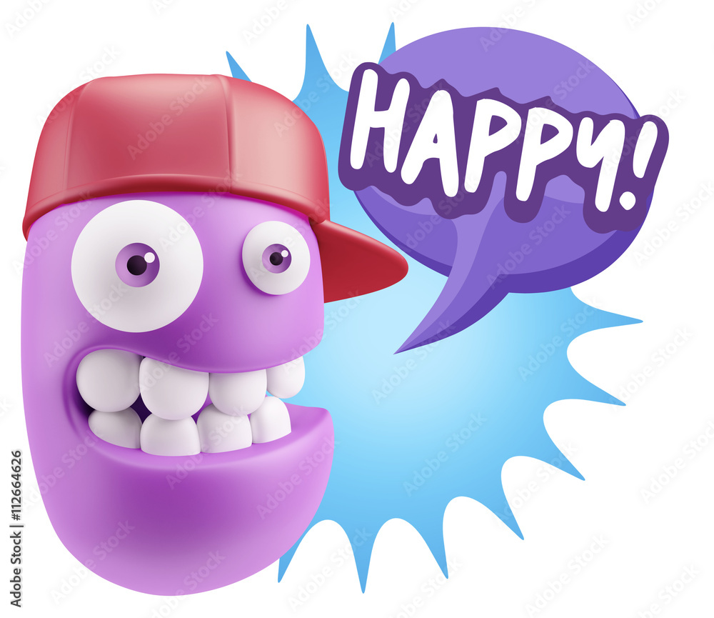 3d Rendering Smile Character Emoticon Expression saying Happy wi 3d Rendering Smile Character Emoticon Expression saying Happy wi