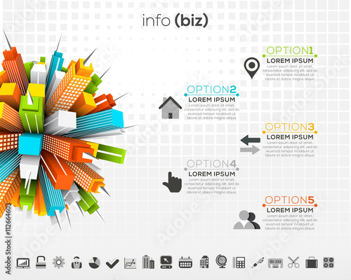 Business infographic. File contains text editable AI, EPS10,JPEG and free font link.
