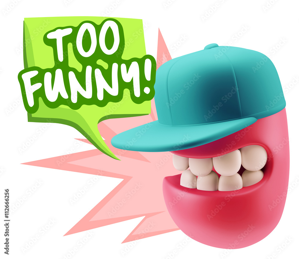 3d Rendering Smile Character Emoticon Expression saying Very Fun 3d Rendering Smile Character Emoticon Expression saying Very Fun