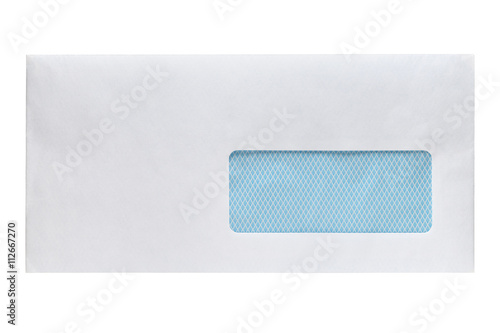 Obraz na płótnie Blank envelope with window isolated on white background