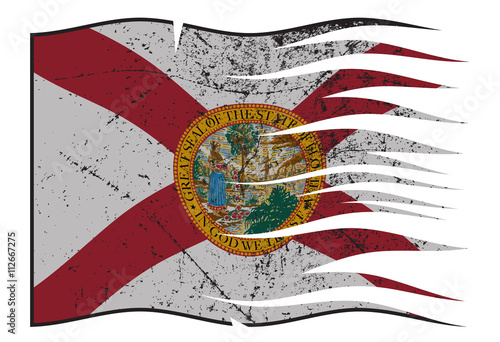 Florida State Flag Wavy And Grunged