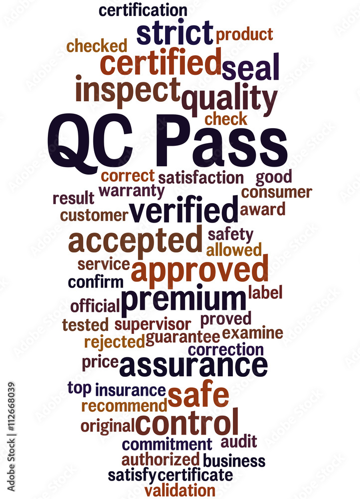 Obraz premium QC pass, word cloud concept 6