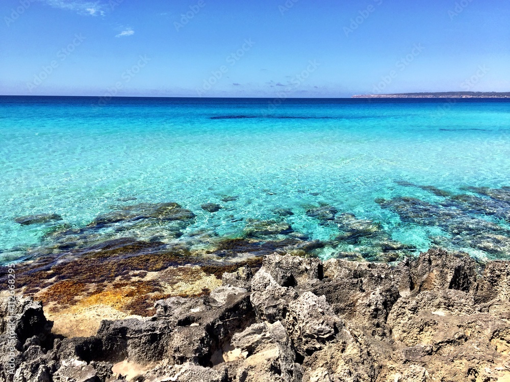 Cristal water in Formentera Spain beach