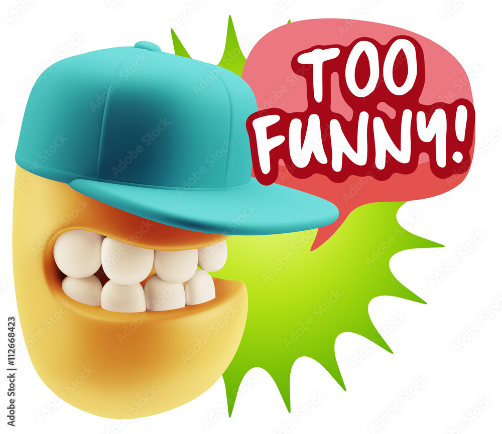 3d Rendering Smile Character Emoticon Expression saying Very Fun 3d Rendering Smile Character Emoticon Expression saying Very Fun