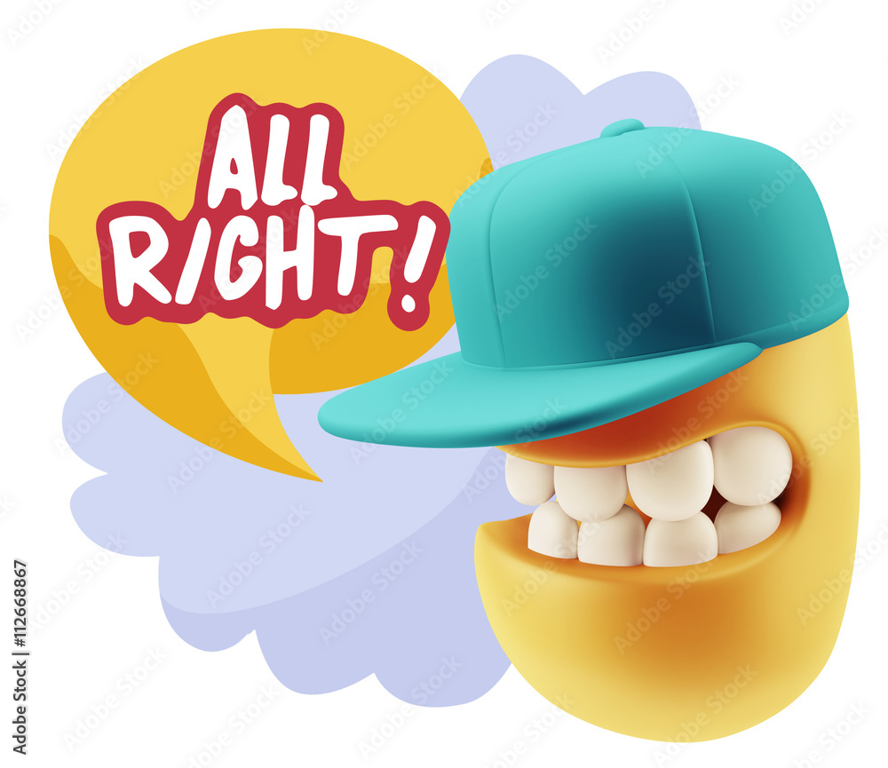 3d Rendering Smile Character Emoticon Expression saying All Righ 3d Rendering Smile Character Emoticon Expression saying All Righ