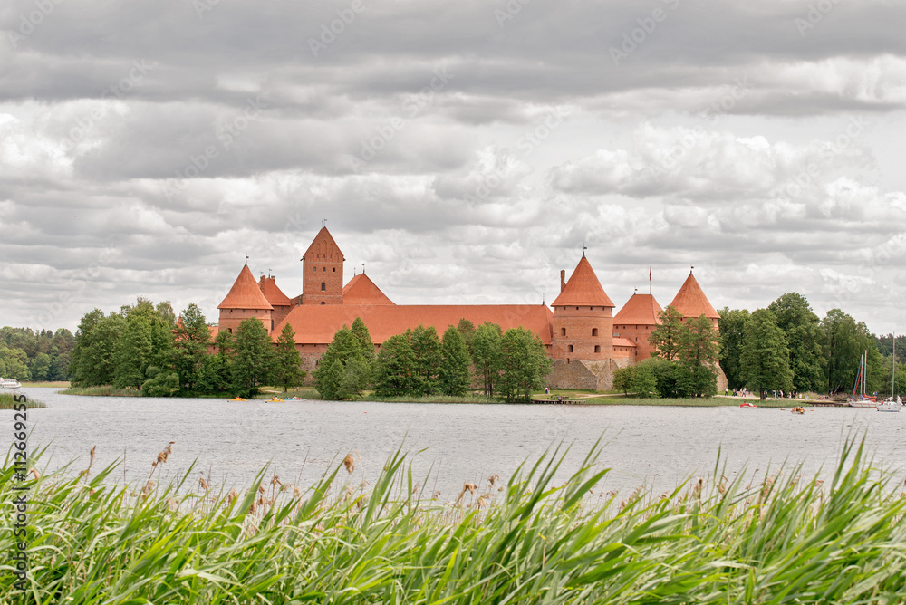 Fototapeta premium Trakai castle in the middle of island, historical capital of Lithuania