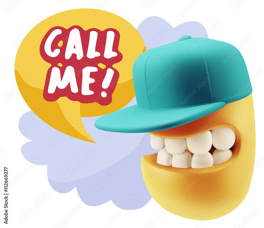 3d Illustration Laughing Character Emoji Expression saying Call 3d Illustration Laughing Character Emoji Expression saying Call