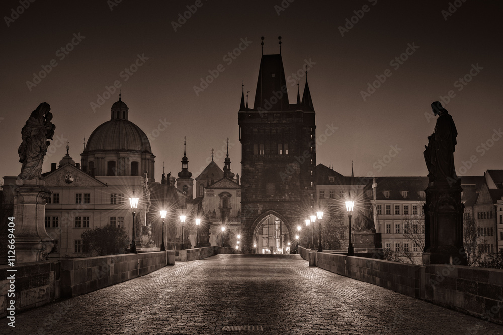 Photo of Charles Bridge, Prague at Night Photo of Charles Bridge, Prague at Night