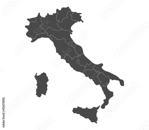 map of Italy with regions