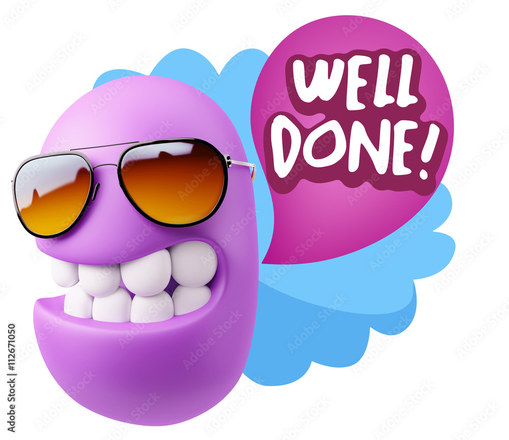 3d Rendering Smile Character Emoticon Expression saying Well Don 3d Rendering Smile Character Emoticon Expression saying Well Don