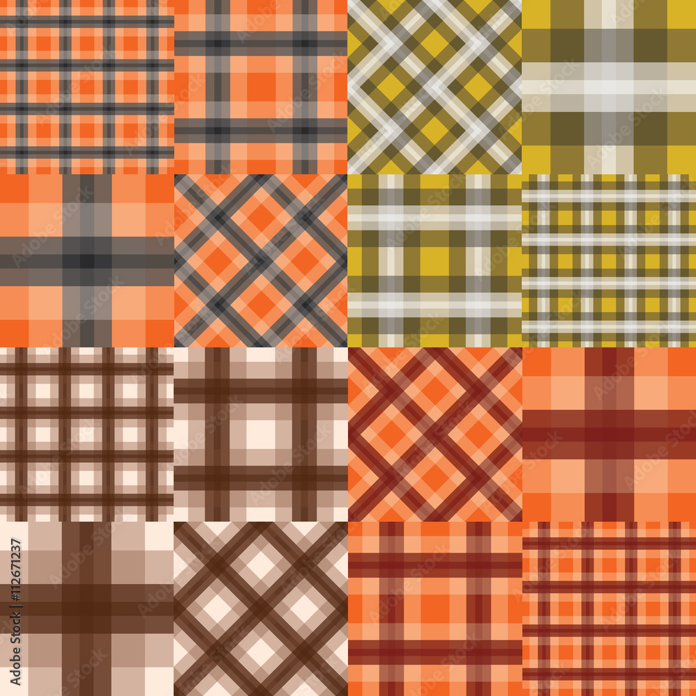 Big set of seamless tartan patterns Big set of seamless tartan patterns