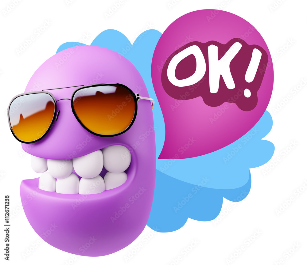 3d Rendering Smile Character Emoticon Expression saying Ok with 3d Rendering Smile Character Emoticon Expression saying Ok with