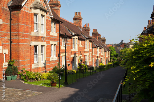 Photography Row of Typical English Terraced Houses