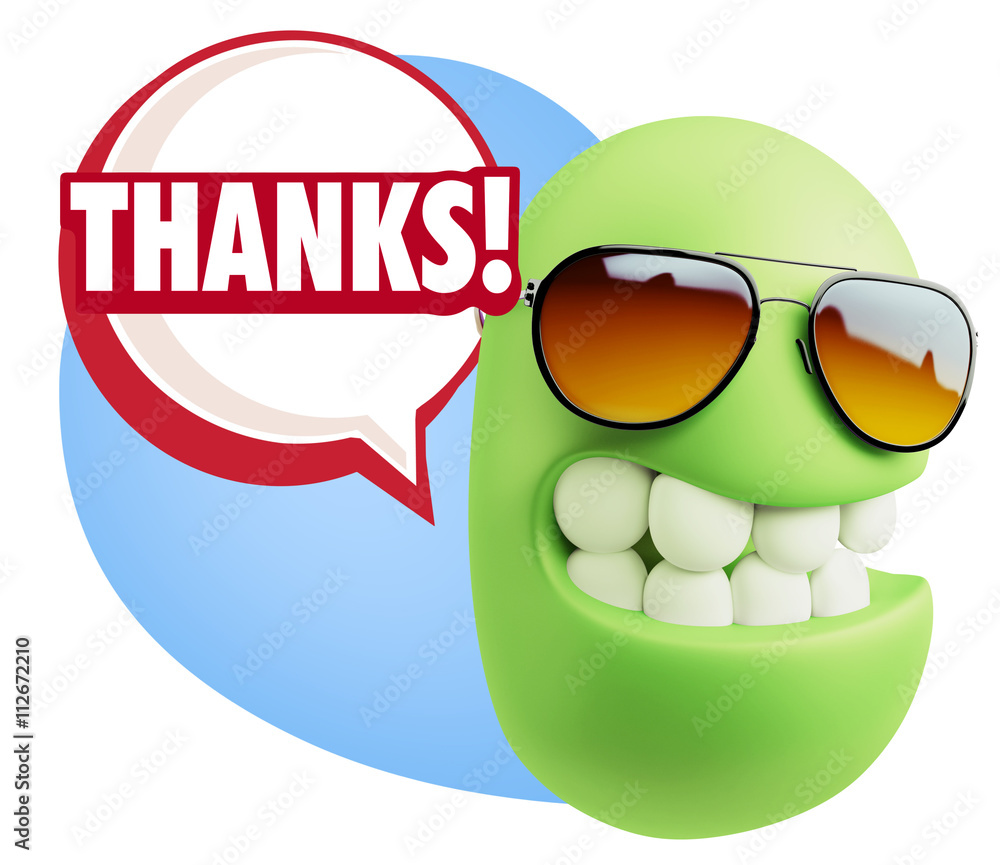 3d Rendering Smile Character Emoticon Expression saying Thanks w 3d Rendering Smile Character Emoticon Expression saying Thanks w