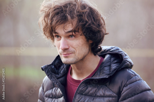 portret of handsome man in a black jacket