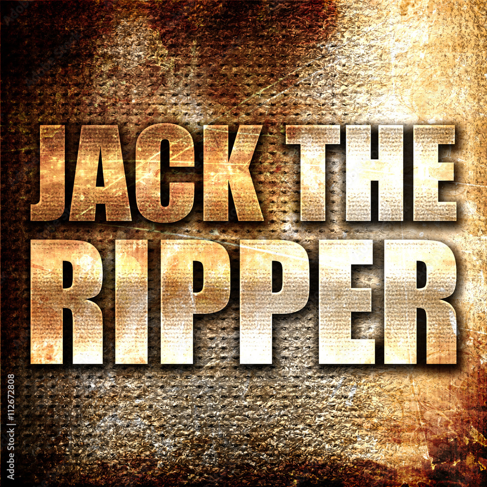 jack the ripper, 3D rendering, metal text on rust background Stock ...