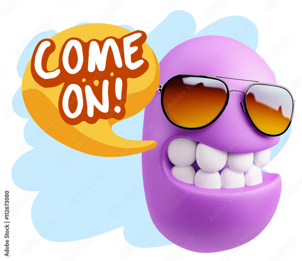 3d Illustration Laughing Character Emoji Expression saying Come 3d Illustration Laughing Character Emoji Expression saying Come