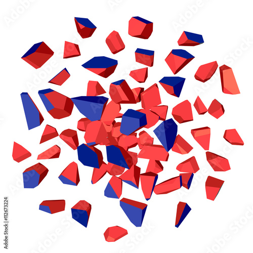 Exploded cube. Vector illus...