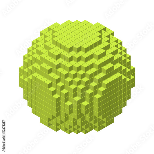 3d pixel sphere.Vector illu...