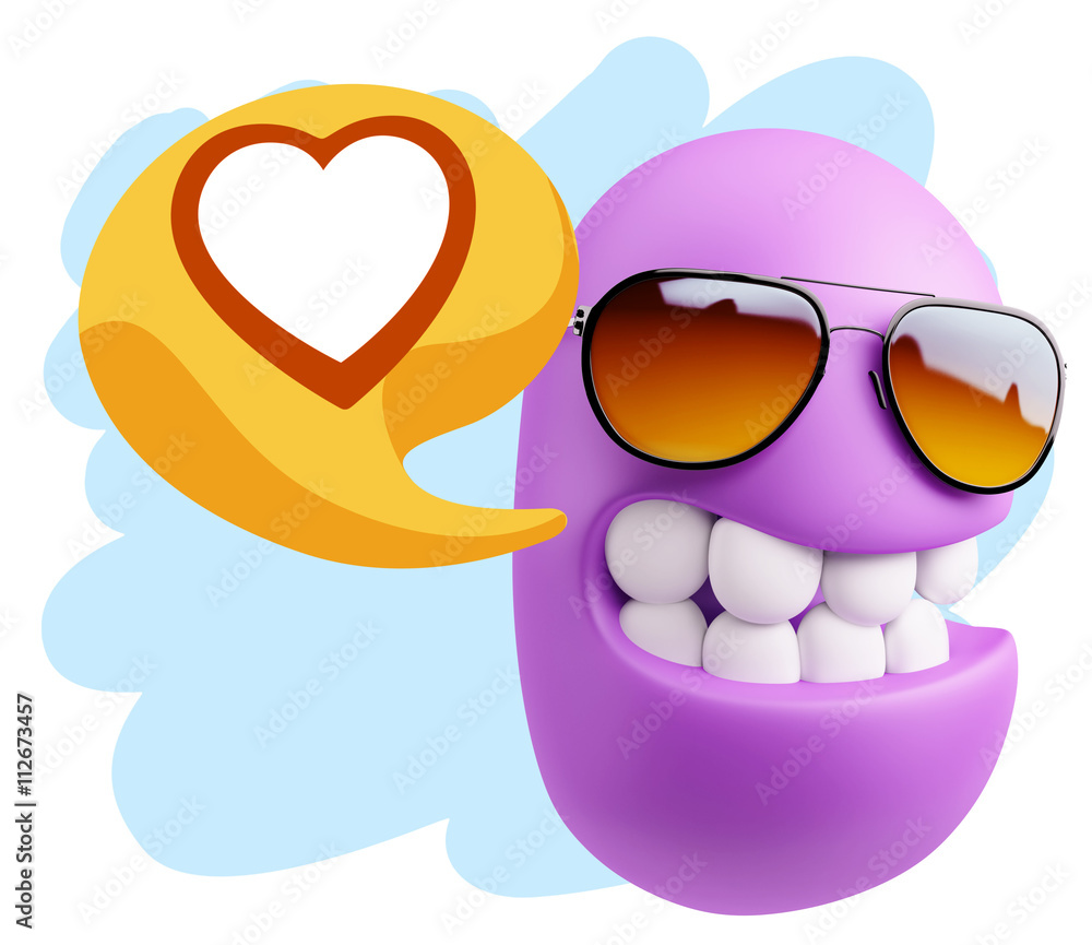 3d Rendering Smile Character Emoticon Expressing Love with a Hea 3d Rendering Smile Character Emoticon Expressing Love with a Hea