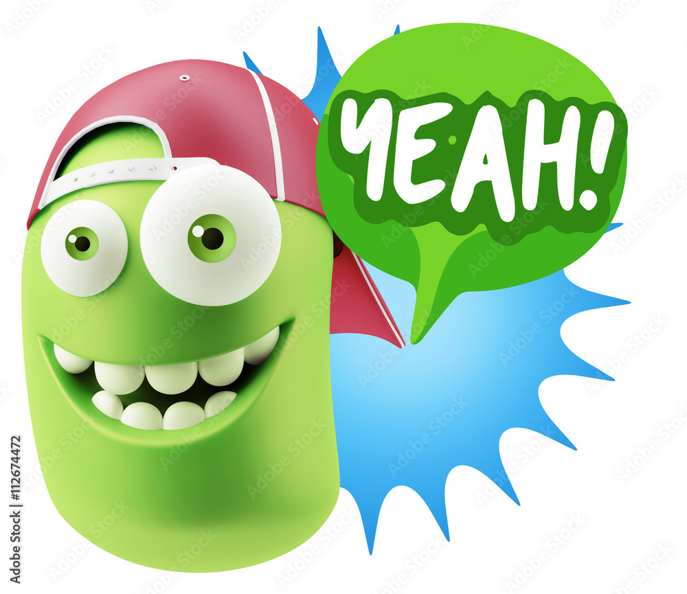 3d Illustration Laughing Character Emoji Expression saying Yeah 3d Illustration Laughing Character Emoji Expression saying Yeah
