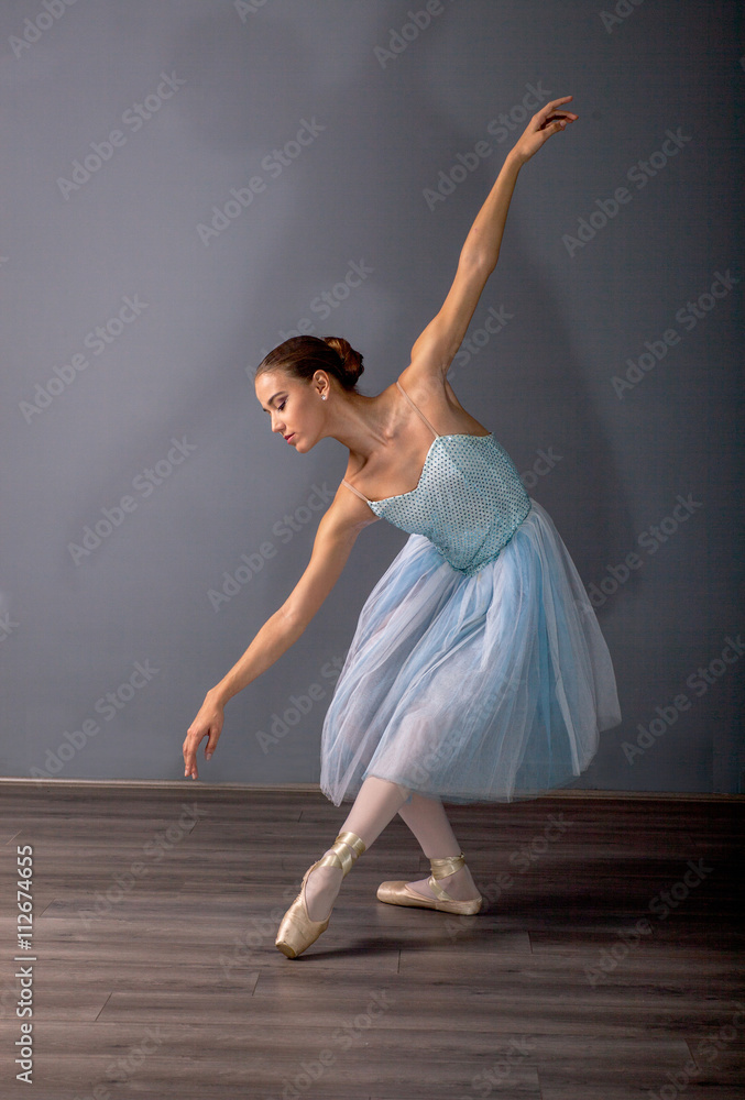 Portrait Of The Ballerina In Ballet Pose On A Grey Background Ballerina Is  Wearing Photo And Picture For Free Download - Pngtree