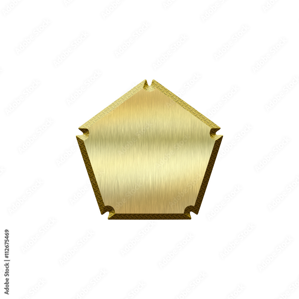 Golden badge.Isolated on white background. Golden badge.Isolated on white background.