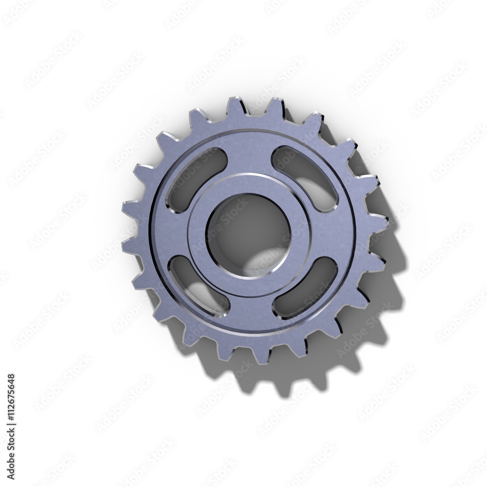 Metallic cogwheel on white background. Metallic cogwheel on white background.