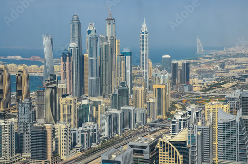 Panorama and aerial view of downtown Dubai in a summer day, United Arab Emirates © Mariana Ianovska