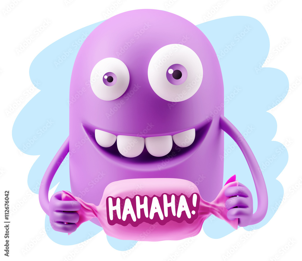 3d Illustration Laughing Character Emoji Expression saying Hahah 3d Illustration Laughing Character Emoji Expression saying Hahah