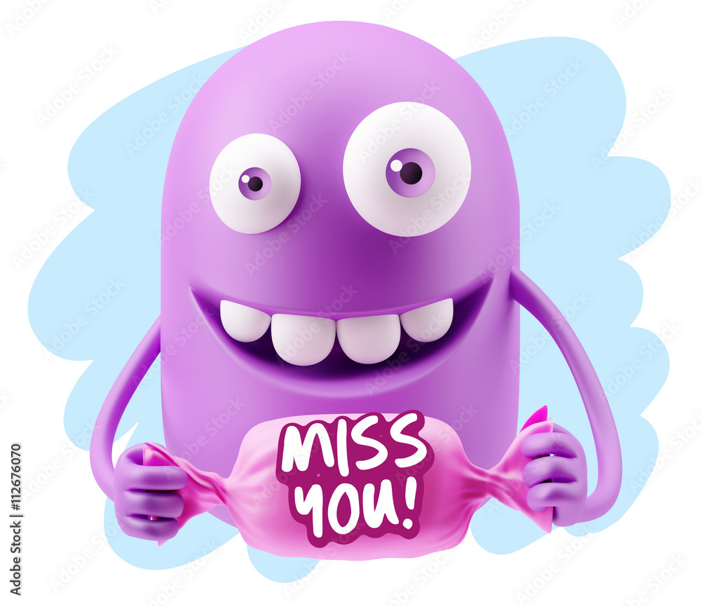 Obraz premium 3d Illustration Laughing Character Emoji Expression saying Miss