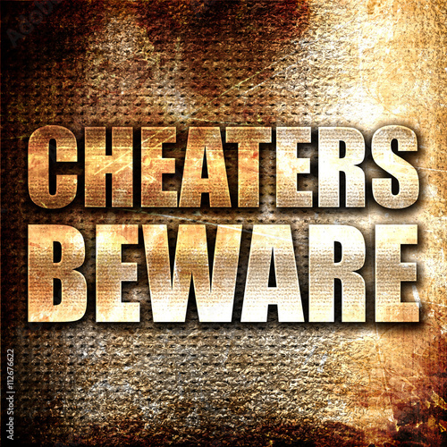Photography cheaters beware, 3D rendering, metal text on rust background